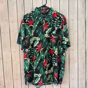 *NEW* Mens L Smoke Rise Short Sleeve Lightweight Sport Shirt Jungle Theme Casual